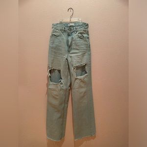 Zara straight leg high rise jeans